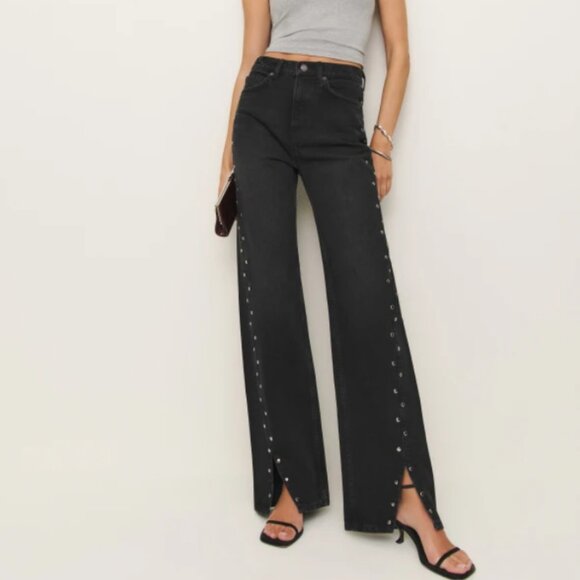 BRAND NEW Reformation Cary High Rise Slouchy Straight Leg Jeans - 26 - Picture 1 of 7